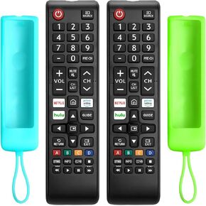 Replacement Remote Control Compatible with Samsung Smart TV LCD LED HDTV 3D Smart TV Models with Soft Case (Pack of 2)
