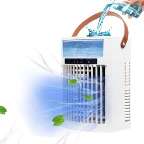 Portable Air Conditioners, air cooler, 1000ML Cooling fan Air Conditioner, 5 Wind Speed & 7 LED Light, 3 Cool Mist& 2/4/6 Timer, USB Cooling Fan for home office outdoor