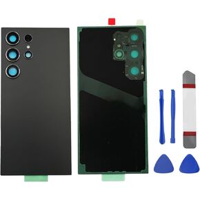 Galaxy S24 Ultra Rear Back Glass Replacement for Samsung Galaxy S24 Ultra, Galaxy S24 Ultra 5G Back Glass Replacement with Pre-Installed Camera Lens and Adhesive + Repair Tool Kits (Dark Gray)
