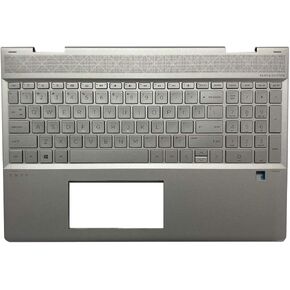 Replacement for HP Envy x360 15 DR 15T-DR000 15T-DR000 15T-DR100 Laptop Upper Case Palmrest Backlit Keyboard Assembly Part L53814-001 Top Cover Sliver