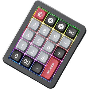 Aluminum Mechanical Numpad Programmable Macro Keypad RGB LED Backlit Hot Swappable Number Pad 19 Keys NKRO Linear Red Switches Numeric Keyboard Wired USB-C for Win/Mac, Black