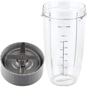 32 oz Colossal Cup and Extractor Blade Replacement Parts Compatible with NutriBullet 600W 900W Blenders NB-101B NB-101S