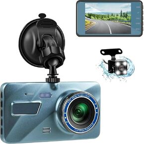 Dash Cam Front and Rear, 4 inch Display Dual Dash Camera for Cars, Car Camera Driving Recorder with Motion Detection Light, Night Vision Loop Recording