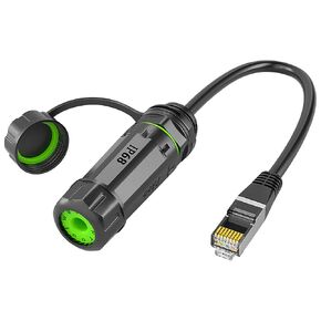 M20 RJ45 Waterproof Cat6 Connector, Male to Female Cat6 Ethernet LAN Cable,8P8C Connector IP68 Ethernet LAN Cable Connector for Surveillancen Cameras&Network&Electronic Equipmer(0.25m/0.8Ft)