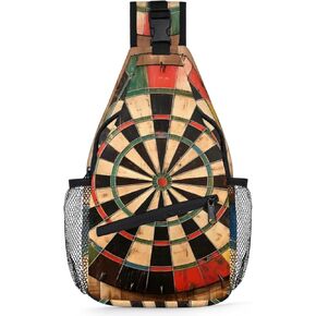 TropicalLife Dart Board Printed Sling Backpack Women Men Crossbody Sling Bag Small Shoulder Chest Bag Daypack Fanny Pack for Travel Hiking Sport