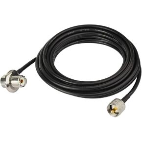 Bingfu UHF PL259 Male to UHF SO239 Female Right Angle Bulkhead Mount RG58 Cable 20 feet for Vehicle Car SUV Truck CB Radio Ham Radio Two Way Radio Amateur Radio