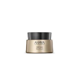 قناع الطين المعدني AHAVA 24K - قناع الطين الفاخر للبشرة المكررة ، والبشرة المشعة المضيئة ، والتنظيف ، والشركات والمضيئة ، يشمل الذهب 24K ، أوسموتر ، وطين البحر الميت ، و Matrixyl & Hyaluronic Acid ، 1.7 Fl.oz