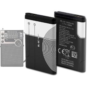 Replacement Battery for BL-5C,High Capacity Battery for Home Household Radio with Current Protection（2 Pieces）