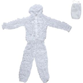 Snow Ghillie Suit for Man, White Snow Camo Suit for Hunting