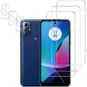 [3+3] 3 Pack Tempered Glass Screen Protector for Motorola Moto G Play (2023) with 3 Pack Camera Lens Protector,HD Clear,9H Hardness, Anti Scratch,Compatible with Motorola Moto G Play (2023)
