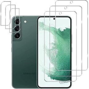 [3+3] 3 Pack Tempered Glass Screen Protector for Samsung Galaxy S22 5G with 3 Pack Camera Lens Protector,HD Clear,9H Hardness, Anti Scratch,Compatible with Samsung Galaxy S22 5G