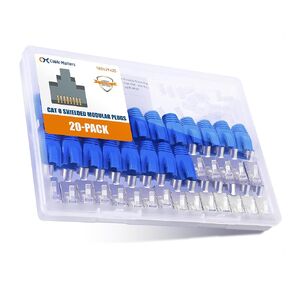 Cable Matters 20 عبوة 23-24Awg CAT8 CAT8 RJ45 موصلات مع شريط الحمل وأحذية تخفيف الإجهاد ، غير متوافقة مع كابل 22AWG (CAT 8 موصل / CAT8 RJ45 موصل الشبكة 8 CAT)