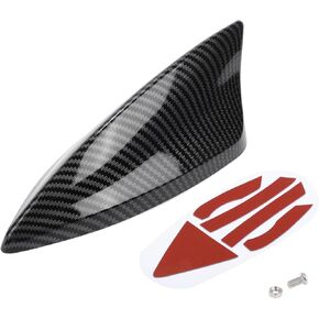 Shark Fin Antenna, AM/FM Signal Roof Aerial Universal for Car Auto SUV Truck Offroad ABS Material with Adhesive Base Carbon Fiber Pattern Black