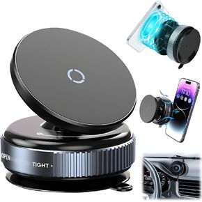 Upgraded Vacuum Magnetic Suction Phone Mount,360°Adjustable Magnetic Suction Cup Phone Mount,Ideal for Car/Gym/Mirror/Shower/Smooth Surface,Compatible with iPhone Android and All Smartphones,Black