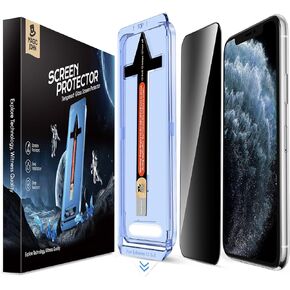 MAGIC JOHN 2 Pack for iPhone 11 Pro/iPhone X/iPhone XS 5.8 inch Privacy Glass Screen Protector, Auto Dust-Elimination Installation, Bubble Free, Easy Installation
