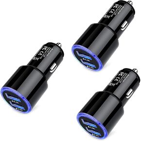 Car Charger Fast Charge,3Pack 4.8A Rapid Car Phone Charger Cigarette Lighter USB Charger for iPhone 15 14 13 12 11 Pro Max SE XR XS X 8 7 6,Samsung Galaxy S23 S22 S21 S20 A13 A32 S10 S9 S8 S7,Android