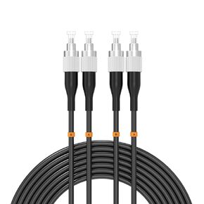 3 Meters LC to LC UPC Outdoor Armored Fiber Patch Cable, 9/125um Single Mode Duplex Fiber Optic Internet Cables, Jumper Optical Patch Cord, (3M/9.8ft), TPU Black