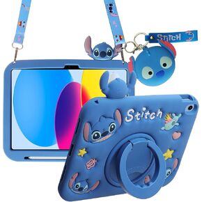 for iPad 9th Generation Case for Kids iPad 8th 7th Generation Case with Mini Wallet Pencil Holder Handle Stand Shoulder Strap Cartoon Heavy Duty Protective Case for iPad 9th/8th/7th Gen 10.2"