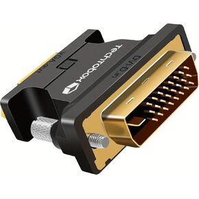 TECHTOBOX Active DVI to VGA Adapter, Uni-Directional DVI-D 24+1 to VGA Connectors, Gold-Plated,1080P Full HD Compatibility for HDTV, PC,Laptop, Monitor, Projector