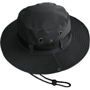 Fishing Hats for Men Women Outdoor UV Protection Wide Brim Boonie Safari Hat Sun Bucket Hat Black in Saudi Arabia