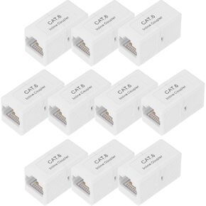 MECCANIXITY 10 Pcs RJ45 Ethernet Coupler, Female to Female Cat6 Coupler Ethernet Extension Adapter Network Connector for Cat6/Cat5e/Cat5,White