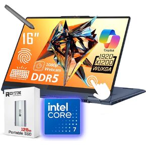 Lenovo ideapad 5 2-in-1 Laptop, 16" 1920x1200 Touchscreen, Core 7 150U(>i7-14700,5.40 GHz), Copilot AI Laptop, Backlit Keyboard, Fingerprint, 1080p Webcam,Windows 11 Home,Blue(16GB DDR5 RAM | 1TB SSD)