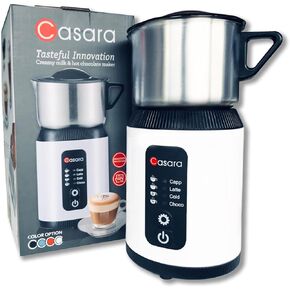 Casara 4-in-1 Electric Milk Steamer and Frother,27oz Stainless Steel Pitcher,Hot and Cold Foam Maker and Milk Warmer for Lattes,Cappuccinos,Macchiato