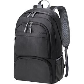 HOLYLUCK 20L lightweight packable Hiking Daypack Foldable Backpack for Men Women Small Travel Outdoor Foldable Shoulder Bag-black