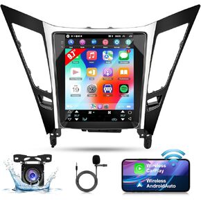 9.7 inch Car Stereo Radio for Hyundai Sonata 2011 2012 2013 2014 2015, 2G+32G, Android 13 Touchscreen Stereo w/CarPlay &Android Auto, Support GPS Bluetooth SWC WiFi FM Backup Camera/MIC Radio