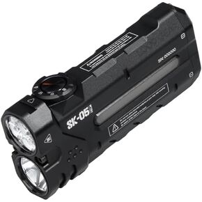SK05 Flat LED Flashlight with 6000mAh Power Bank, Rechargeable EDC Light Combines Floodlight, Spotlight and Sidelight, 2850 High Lumens, Magnetic Tail, IP68 Perfect for Camping, Outdoor