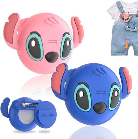 [2 حزمة] حامل الأطفال Airtag مع دبابيس السلامة ، والسيليكون لطيف الكاريكاتير مخبأة Airtag Holder Kids Air Case للأطفال ، والمسنين ، وخفية داخل الملابس ، والأحذية ، وظهر الظهر (الأزرق والوردي) in Kuwait