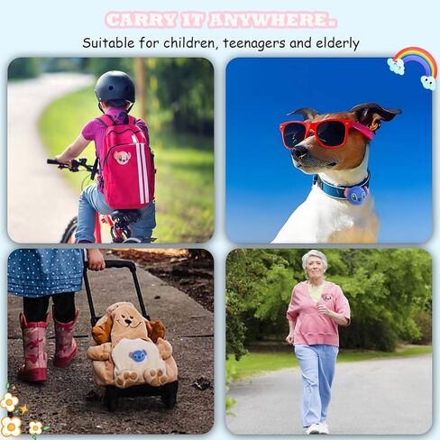 [2 حزمة] حامل الأطفال Airtag مع دبابيس السلامة ، والسيليكون لطيف الكاريكاتير مخبأة Airtag Holder Kids Air Case للأطفال ، والمسنين ، وخفية داخل الملابس ، والأحذية ، وظهر الظهر (الأزرق والوردي) in Kuwait
