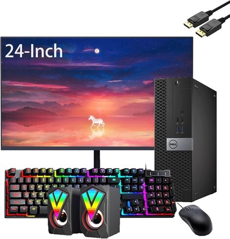 Dell Optiplex 3050 SFF Desktop ، 23.8 "FHD Monitor و RGB SPEAKER SET ، CORE I5-6500T ، 8GB RAM ، 256GB SSD ، Keyboard & Mouse ، WIN10 PRO (READED) in Saudi Arabia