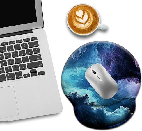 Cat Ergonomic Mouse Pad with Wrist Rest, Gaming Mouse Pad with Wrist Support, Funny Mouse Pads for Desk, Computer Mousepad with Non-Slip Pain Relief PU Base, Cute Office Desk Accessories in Saudi Arabia