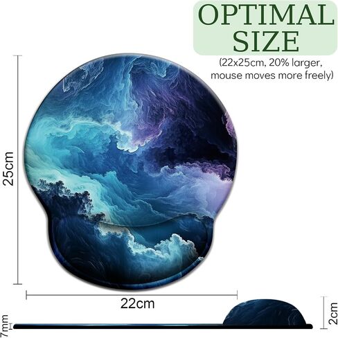 Cat Ergonomic Mouse Pad with Wrist Rest, Gaming Mouse Pad with Wrist Support, Funny Mouse Pads for Desk, Computer Mousepad with Non-Slip Pain Relief PU Base, Cute Office Desk Accessories in Saudi Arabia