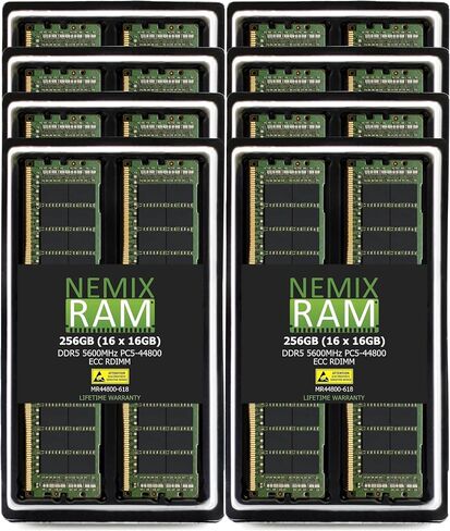 NEMIX RAM 128GB (2x64GB) DDR5 5600MHz PC5-44800 CL46 2RX4 1.1V 288-PIN ECC RDIMM KIT TELLABATION TILPATING مع Supermicro B13DET Motherboard in Kuwait