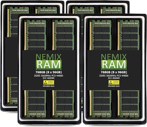 NEMIX RAM 128GB (2X64GB) DDR5 5600MHZ PC5-44800 CL46 2Rx4 1.1V 288-PIN ECC RDIMM Registered Server Memory KIT Compatible with Supermicro B13DET Motherboard in Kuwait