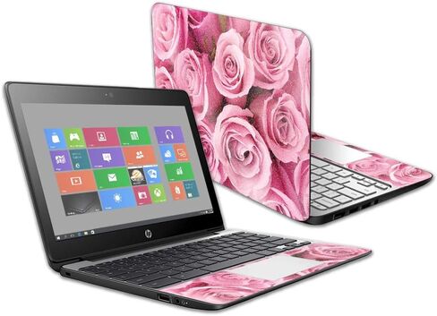 Maysyskins Glossy Glitter Skin for HP Chromebook 11 G5 11.6 " - الورود الوردية | الحماية ، اللمعان اللامع العالي المتين | يسهل تطبيقه وإزالته وتغيير الأنماط | مصنوعة في الولايات المتحدة الأمريكية in Kuwait