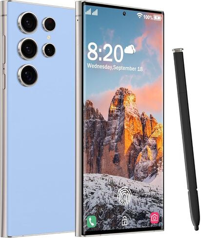 C23 Ultra 5G Unlocked Smartphone,8GB+512GB Fully Unlocked Cell Phone for Android 13 Unlocked Cell Phone 6.8" HD Screen Battery 6800mAh,48MP+108MP Camera/Dual SIM/Fingerprint Lock (Sky Blue) in Saudi Arabia