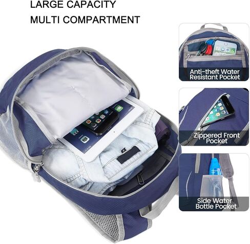 Ultra Lightweight Packable Backpack Foldable Travel Backpacks Water Resistant Collapsible Daypack for Hiking Black in Saudi Arabia