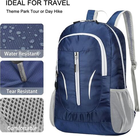 Ultra Lightweight Packable Backpack Foldable Travel Backpacks Water Resistant Collapsible Daypack for Hiking Black in Saudi Arabia