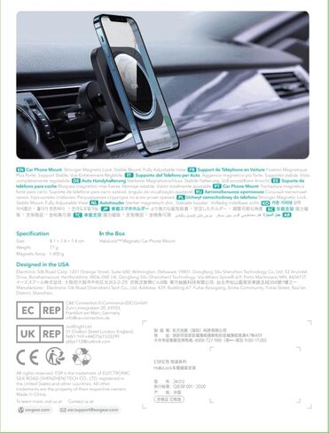 ESR Magnetic Car Mount (Halolock) ، متوافق مع Magsafe Car Mount ، حامل هاتف مغناطيسي للسيارة ، حامل هاتف تهوية الهواء لجهاز iPhone 16/15/14/13/12 ، Galaxy S25 ، شحن غير مدعوم ، أسود ، أسود in Kuwait