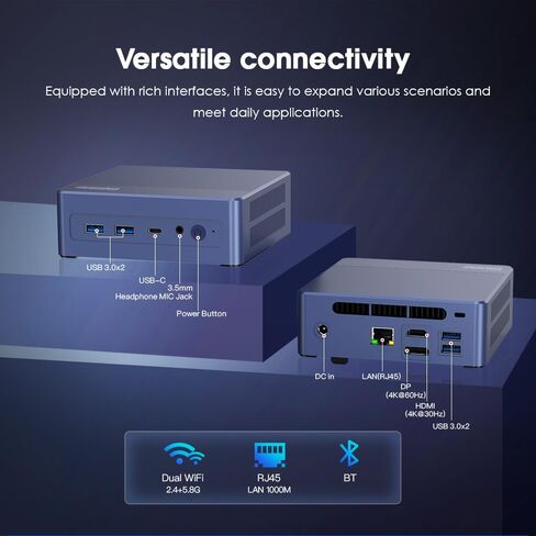 N95 Mini PC, Compatible with Intel 12th N95 (up to 3.4GHz) Mini Computer, 16GB RAM 512GB SSD, USB3,Mini PC N95 Support 4K UHD Dual HDMI BT5.1, Dual Band WiFi in Saudi Arabia