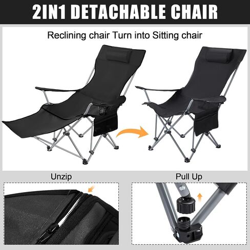 2 مجموعة كرسي التخييم مع المظلة ، كرسي التخييم مع راحة القدم ، مظلة كرسي قابلة للتعديل مع المشبك ، SPF 50+ ، كرسي التخييم الشبكية القابلة للطي لخارجية (أسود ، أكسفورد) in Kuwait
