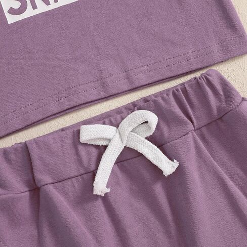 ملابس Kupretty للأطفال الصغار والبنات ملابس صيفية بأكمام قصيرة تي شيرت تي شيرت + شورت مجموعة ملابس للرضع in Kuwait