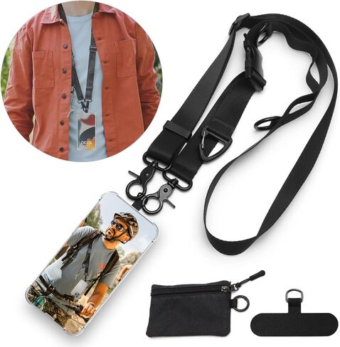 Cell Phone Lanyard Can Be Crossbody Can Hang Neck Cell Phone Case Clip Piece Chain With Lanyard in Saudi Arabia