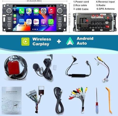 ستيريو أندرويد 13 سيارة لدودج تشالنجر 2008-2014/دودج أفنجر 2008-2014 مع Carplay و Android Auto ، 7 بوصة شاشة اللمسات الشاشة اللمسات التي تعمل باللمس مع GPS ، WiFi ، راديو FM ، كاميرا احتياطية ، SWC ، MIC in Kuwait