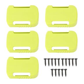 5 Set Wall Mount Battery Holder Battery Tool Storage Holder Green Battery Mount Adapter for Worx WU172 WU279 WU388 WE270 WE389