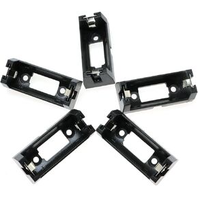 E-outstanding CR123 Battery Holder 5PCS Black PCB Plug-in Type CR123A Lithium Battery Holder Socket Box Clip Case with Solder Mounting