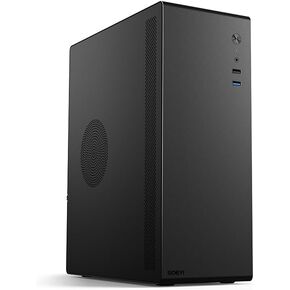 V100 Micro ATX/ITX Computer Case,Multifunctional Pc Case, Business Case with Spcc Side Panel, Support 280mm VGA Card 120mm CPU Cooler (White)